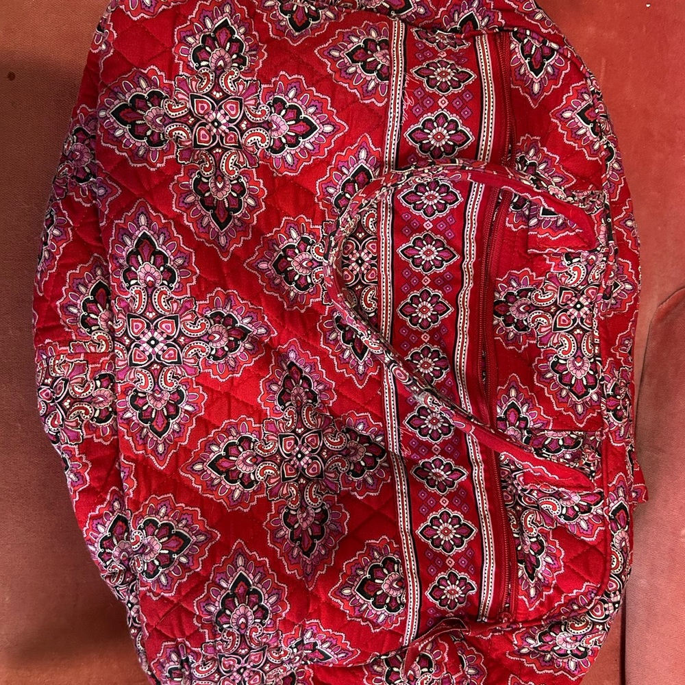 Vera Bradley Red Paisley Travel Tote